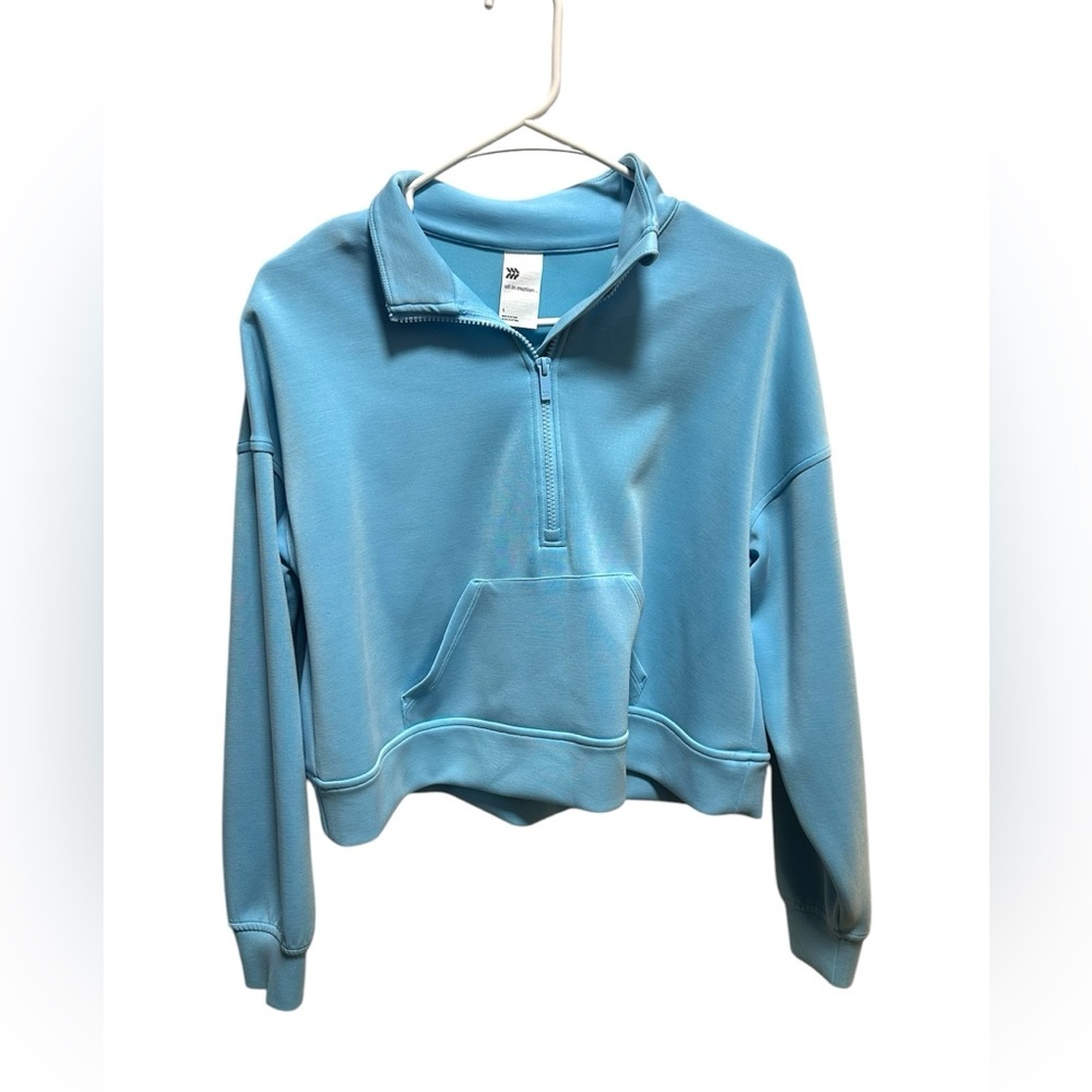 NWOT All in motion Blue Quarter-Zip Women's Top pullover - Picture 1 of 3